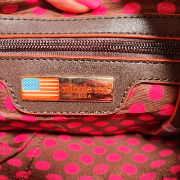 Nicole Lee Artistic Crossbody Bag with Orange and Brown Accents - Picture 9 of 16